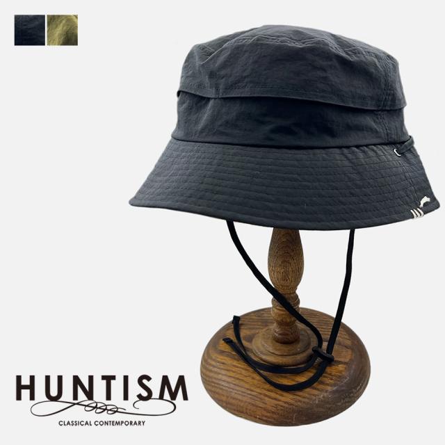 HUNTISM バケットハット サファリハット メンズ レディース ユニセックス 通気性 速乾 撥水加工 雨もはじきやすい ベンチレーション ブラック 黒 カーキ 帽子 バケハ ハンティズム ブランド 送料無料