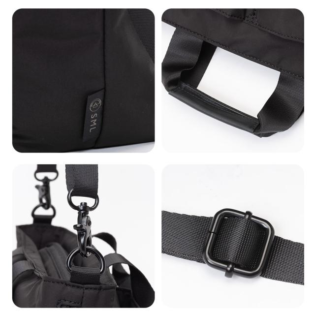 SML sml バッグ ヘルメットバッグ トートバッグ ファスナー付き ショルダーバッグ メンズ レディース 斜めがけ 大人 軽量 撥水 大容量 小さめ かっこいい ブランド 上品 ショルダー ペットボトル おしゃれ 斜めがけバッグ 斜めかけ 軽い ブラック 黒 鞄 2025 春 春夏 夏_7