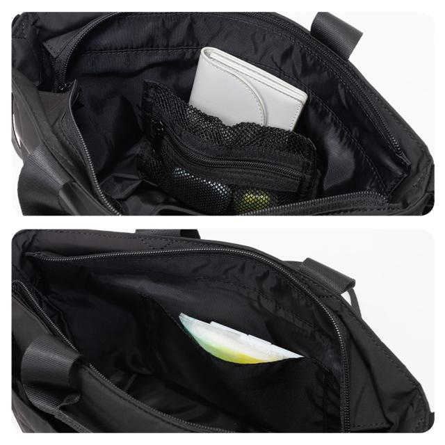 SML sml バッグ ヘルメットバッグ トートバッグ ファスナー付き ショルダーバッグ メンズ レディース 斜めがけ 大人 軽量 撥水 大容量 小さめ かっこいい ブランド 上品 ショルダー ペットボトル おしゃれ 斜めがけバッグ 斜めかけ 軽い ブラック 黒 鞄 2025 春 春夏 夏_9