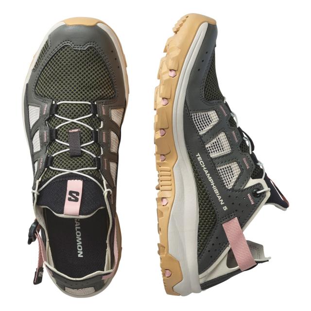 サロモン TECHAMPHIBIAN 5 salomon テックアンフィビアン L47750800 スニーカー レディース スニーカーサンダル サンダル スポーツサンダル 軽量 軽い かかと踏める かかと 踏む 通気性 速乾 クイックレース シューズ 靴 撥水_6