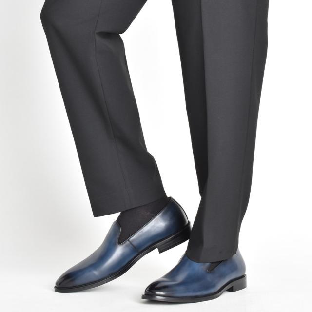 LUCIUS スリッポン メンズ ローファー オニグリ 本革 ビジネス 革靴 オシャレ ヒールシューズ ビジネスシューズ プレーントゥ ブランド ルシウス ドレスシューズ レザー 皮靴 本皮 ブラック 黒 ネイビー 紺 送料無料_17