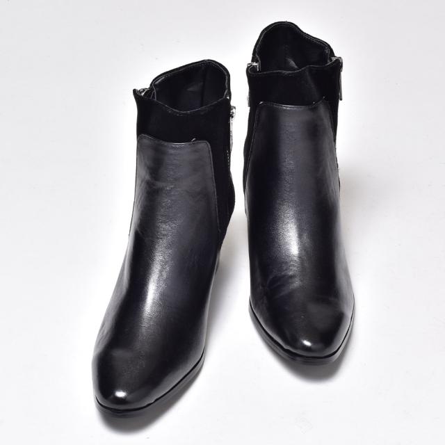 冬新作 新作 endevice 両サイドジップデザイン ヒールブーツ 本革 牛革