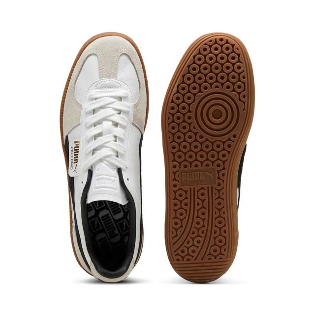PUMA ユニセックス パレルモ レザー スニーカー メンズ レディース シューレース 短靴 ローカットシューズ 痛くない ギフト プレゼント 80年代 サッカー レトロ ホワイト グレー 白 靴 シューズ プーマ ブランド秋冬 送料無料