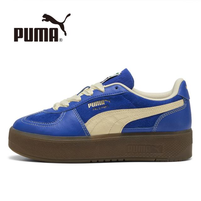 プーマ スニーカー レディース カジュアル パレルモ ELEVATA CF puma Palermo 厚底スニーカー 厚底 きれいめ かわいい 可愛い おしゃれ ブランド ローカット ジャーマントレーナー ヴィヴィッドブルー 青 靴 シューズ 400452 2025 春 春夏 夏