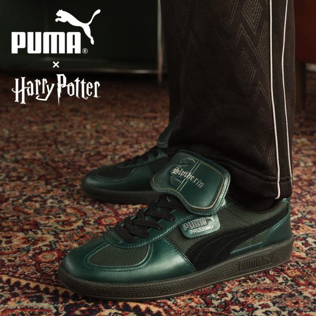 プーマ ハリーポッター ハリー・ポッター puma Harry Potter スニーカー レディース メンズ カジュアル パレルモ Palermo きれいめ かわいい 可愛い おしゃれ ブランド ローカット ジャーマントレーナー ガムソール 靴 シューズ スリザリン グッズ 401210 2025 冬 春 春夏
