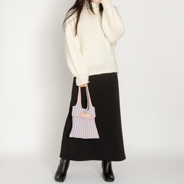 SILNA_minacolo ニットミニトートバッグ 軽量 ニット素材 丈夫 ミニトートバッグ カラフル アクセント 綺麗 きれい 通勤 通学 ママ 鞄 バッグ 手提げ オレンジ ピンク ワイン 韓流 レディース シルナ_ミナコロ ブランド 送料無料 SILNA_minacolo ニットミニトートバッグ 軽量 ニット素材 丈夫