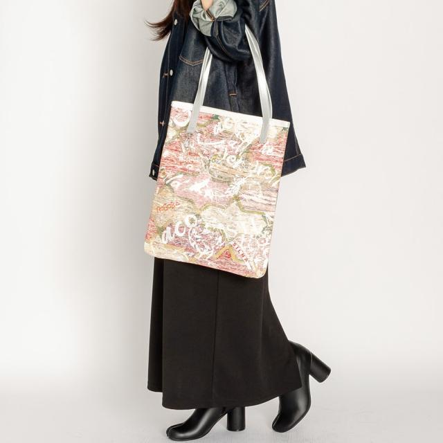 コラボトートバッグ 高級キリムROGOBA×SILNA_minacolo 牛革 本革 革靴