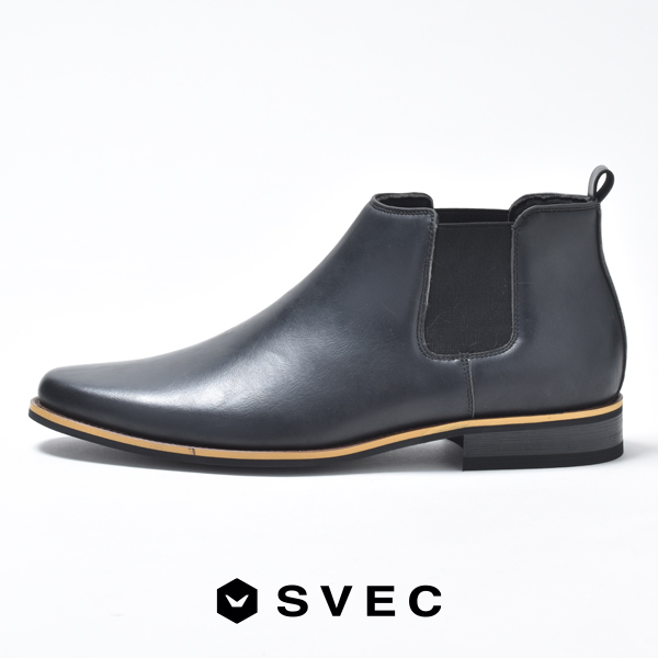 冬新作 新作 SVEC サイドゴアブーツ メンズ ショートブーツ 黒 ブーツ