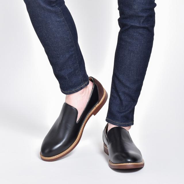 SVEC スリッポンシューズ 3E相当 超軽量 異素材MIX ビジネスシューズ