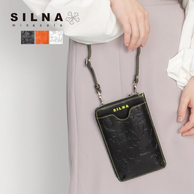 SILNA_minacolo 縦型スマホポシェット レディース スマホショルダー 本革 牛革 ファスナー カードホルダー お財布 スマホポーチ 縦 軽量 の通販は