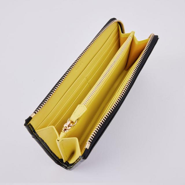 財布 レディース 長財布 ブランド 薄い 本革 L字ファスナー 牛革 薄型 かわいい ファスナー カード入れ 多い カード たくさん おしゃれ ロゴ 型押し ブラック 黒 シルバー 銀 2025 冬 春 春夏_9
