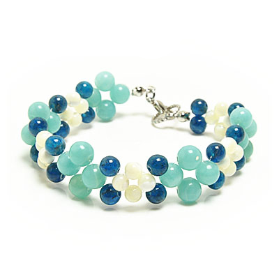 アマゾナイト × アパタイト × マザーオブパール ブレスレット 天然石 パワーストーン の通販は 7,678円