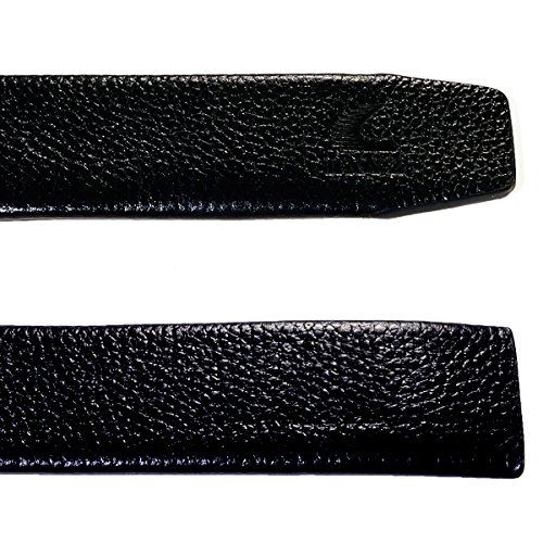 ベルト革のみ バックル無し オートロック ラチェット式ベルト 表層牛革 メンズ 幅3 5cm 最長130cm ブラック 宅配便配送 の通販はau Pay マーケット テンカショップ