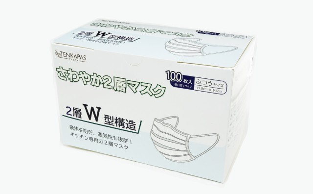 【送料無料】 業務用 ケース売り 5000枚 (100枚入×50箱)★ らくらく♪２層マスク！ 飛沫予防 レギュラーサイズ 使い捨てマスク 男女兼用