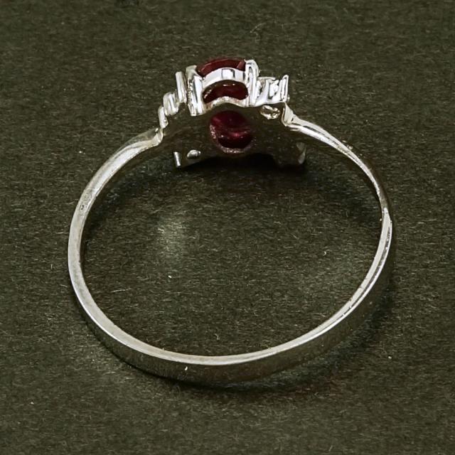 7月誕生石 秘蔵の大粒 ルビー リング 指輪 14号 シルバー925 プラチナ