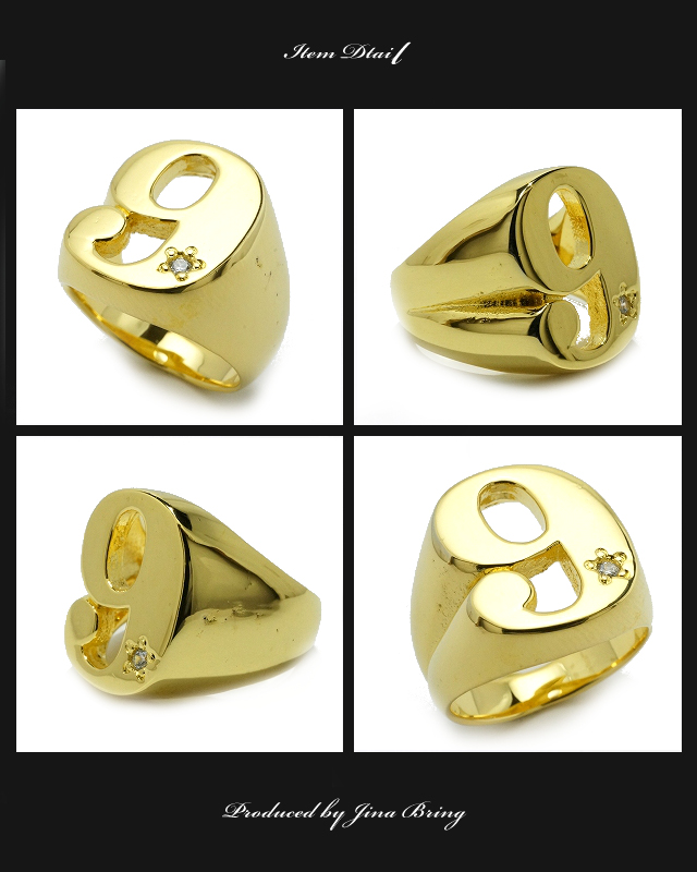 送料無料 18k ゴールドコーティング Number 9 Brass素材 18金 ラッキー ナンバー9 モチーフ リング ジルコニア 真鍮 Hr指輪の通販はau Pay マーケット シルバーアクセサリー Jina Bring