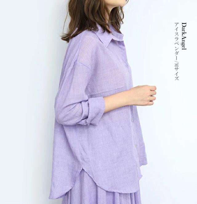 美品✨リツコ シラハマ シアー ロングシャツ 羽織り ブラウス ブルー 日本製 楽天市場】ジャガードシアーブラウス レディース ミセス