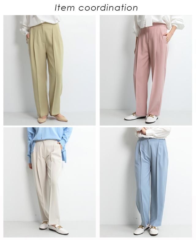 パンツ レディース きれいめ ワイドパンツ 春 タック テーパード