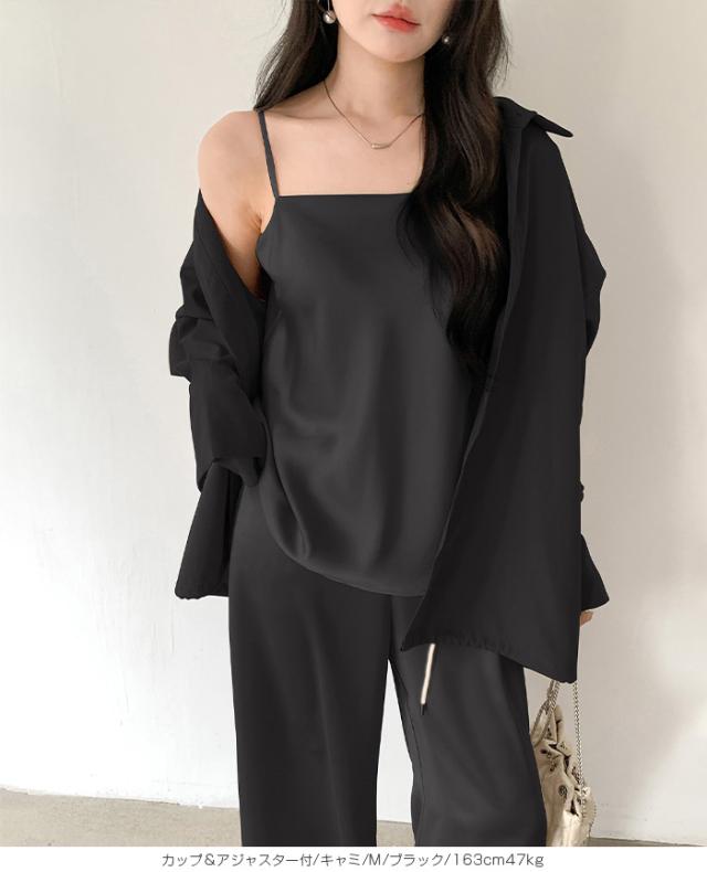 machatt サテンフレアキャミソール ブラック 36 極美品☆ MACHATT