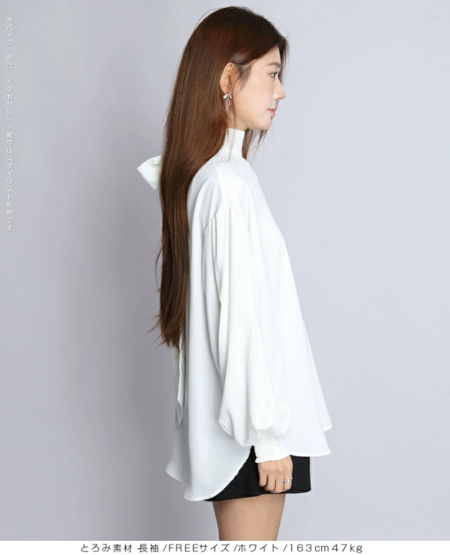 40%OFFクーポン！ブラウス 長袖 春 レディース オフィス バルーン袖