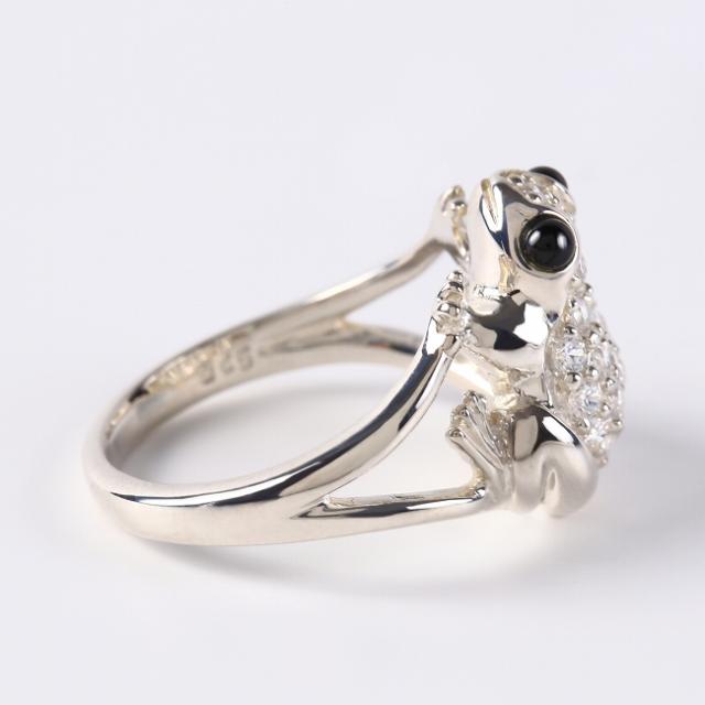 カエルの指輪 4 Cz オニキス07号09号10号11号12号13号14号15号16号17号19号 メイン 銀 蛙 かえる 天然石 指輪 リングの通販はau Pay マーケット 株式会社ppp