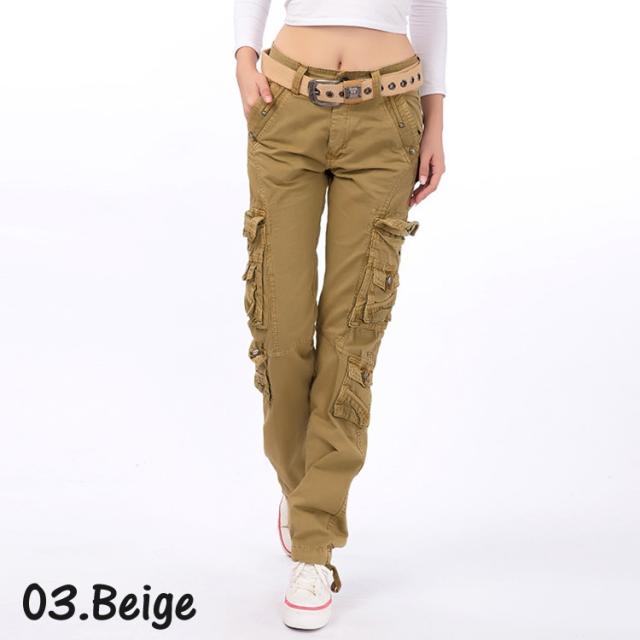 8color レディース カーゴパンツ ミリタリー 多ポケット ダンス スリム アウトドア 作業着 コットン 綿 ボトムス 裾上げ カーキ ブラッの通販はau Pay マーケット Falo ファロ