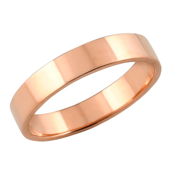 平打ちリング ４mm幅 18金 指輪 メンズ K18 ゴールド シンプル フラット リング 結婚指輪 ペアリング 日本製 送料無料