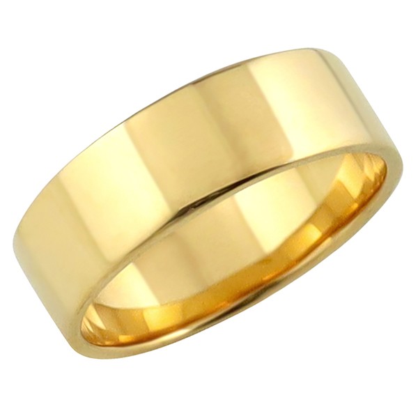 平打ちリング ７mm幅 10金 指輪 レディース K10 ゴールド シンプル フラット リング 結婚指輪 ペアリング 日本製 送料無料