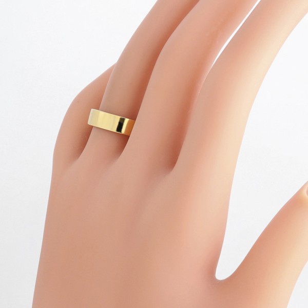 平打ちリング ５mm幅 10金 指輪 メンズ K10 ゴールド シンプル フラット リング 結婚指輪 ペアリング 日本製 送料無料