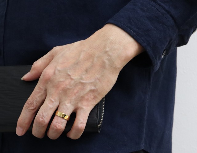 平打ちリング ６mm幅 18金 指輪 メンズ K18 ゴールド シンプル フラット リング 結婚指輪 ペアリング 日本製 送料無料