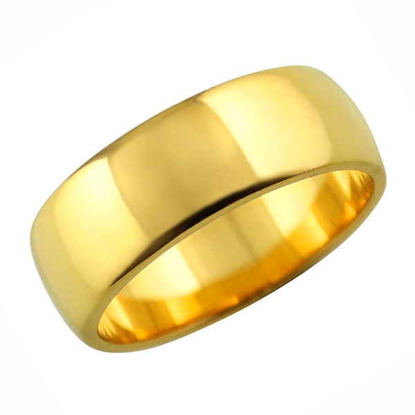 甲丸リング ７mm幅 18金 指輪 レディース K18 ゴールド シンプル 甲丸 リング 結婚指輪 ペアリング 日本製 送料無料