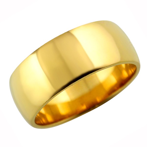 甲丸リング ８mm幅 18金 指輪 レディース K18 ゴールド シンプル 甲丸 リング 結婚指輪 ペアリング 日本製 送料無料