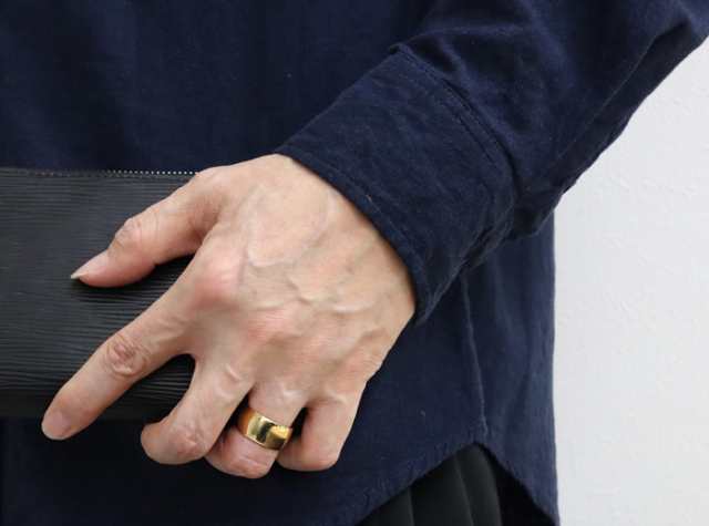 甲丸リング 10mm幅 18金 指輪 メンズ K18 ゴールド シンプル 甲丸 リング 結婚指輪 ペアリング 日本製 送料無料