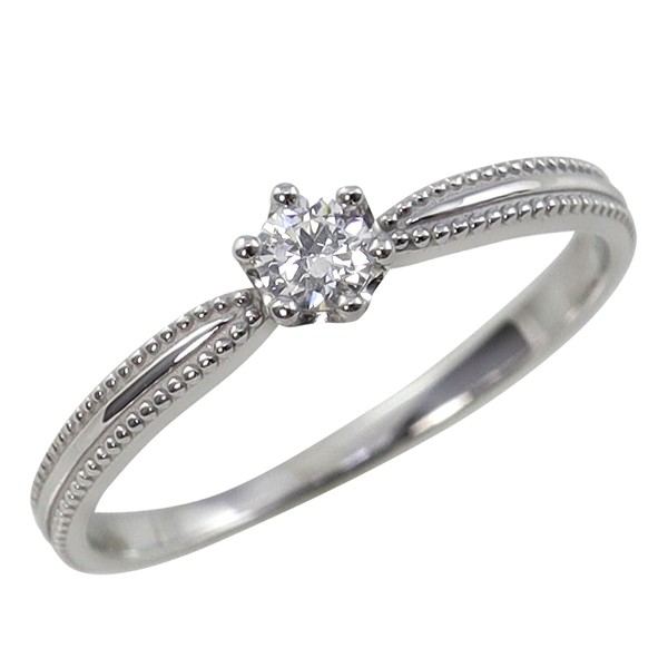 一粒 ダイヤモンド プラチナ クラウン リング Pt900 ミルウチ  指輪 王冠 人気 diamond ピンキーリング 送料無料の通販は