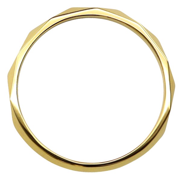 ひし形カットリング ３金 指輪 メンズ  ゴールド シンプル