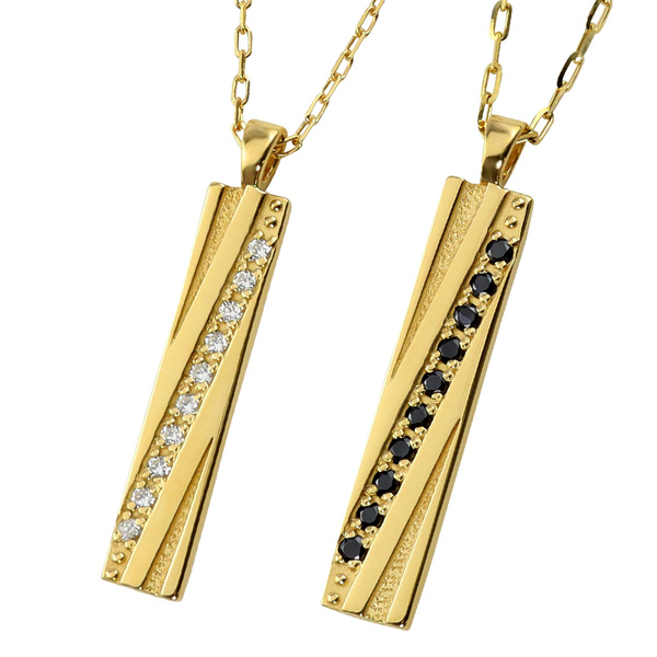 ブラックダイヤモンド ネックレス ゴールド 10k ペンダント アンティーク ブラックダイヤ 透かし ミル 誕生日 プレゼント K18イエローゴールドブラックダイヤモンドネックレス(RPN415-002