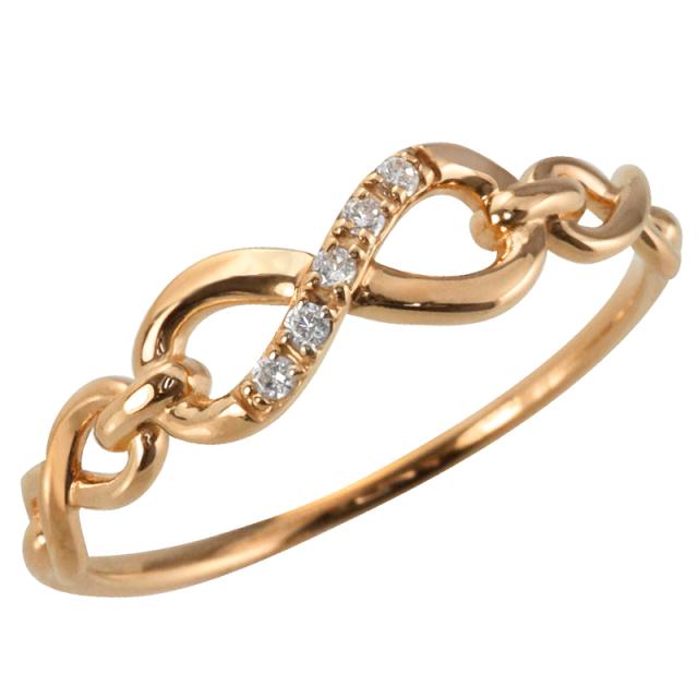 インフィニティ リング 10金 ダイヤモンド レディース リング K10 無限 指輪 ピンキーリング モチーフ 華奢 シンプル 繊細  プレゼントの通販は指輪・リング