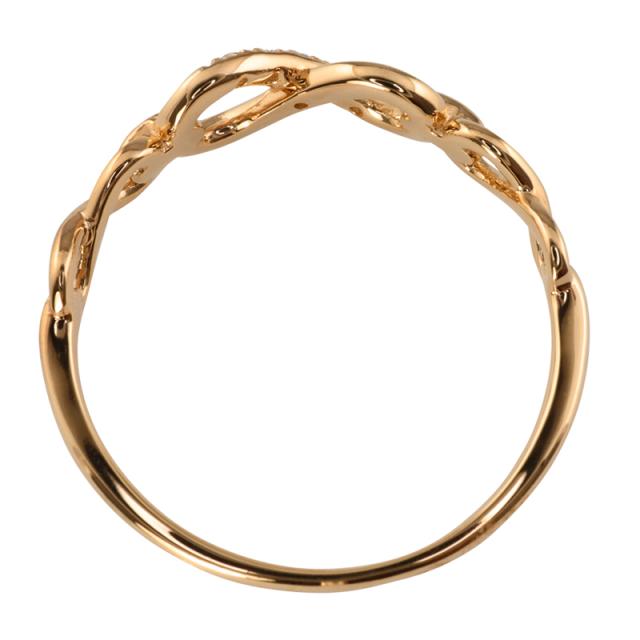 インフィニティ リング 10金 ダイヤモンド レディース リング K10 無限 指輪 ピンキーリング モチーフ 華奢 シンプル 繊細  プレゼントの通販は