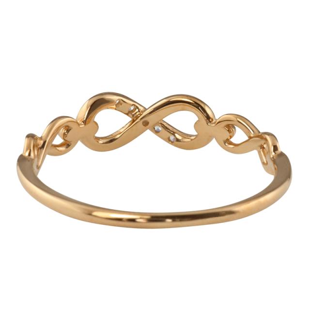 インフィニティ リング 10金 ダイヤモンド レディース リング K10 無限 指輪 ピンキーリング モチーフ 華奢 シンプル 繊細  プレゼントの通販は