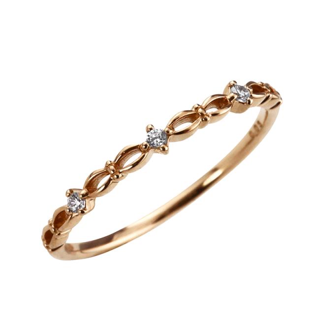 指輪 10金リング 3ストーンダイヤモンド 3粒ダイヤ ピンキーリング 1号〜 K10WG K10PG K10YG 通販 激安ショップ diamond ringの通販は