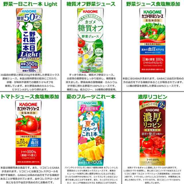 カゴメ 野菜ジュース 200ml紙パックシリーズ選べる48本(24本×2
