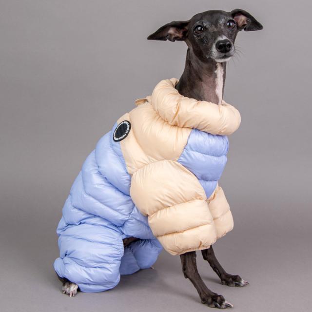 イタグレ服 S M 中綿 軽量 バックル ダウン コート 小型犬 中型犬 秋 冬服 防寒 イタグレ冬服 ハーネス付きアウター ハーネス一体型 背中開き 背中ファスナー M