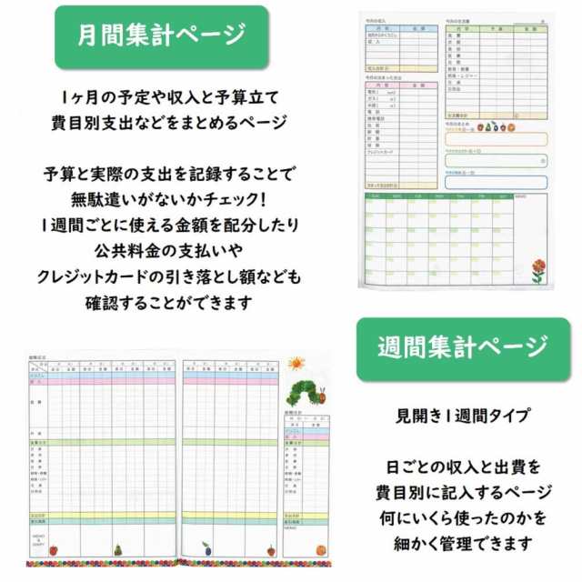 はらぺこあおむし 家計簿 シンプル B5 フルーツ D140-11 学研ステイフル メール便OK の通販はau PAY マーケット - 城下文化堂