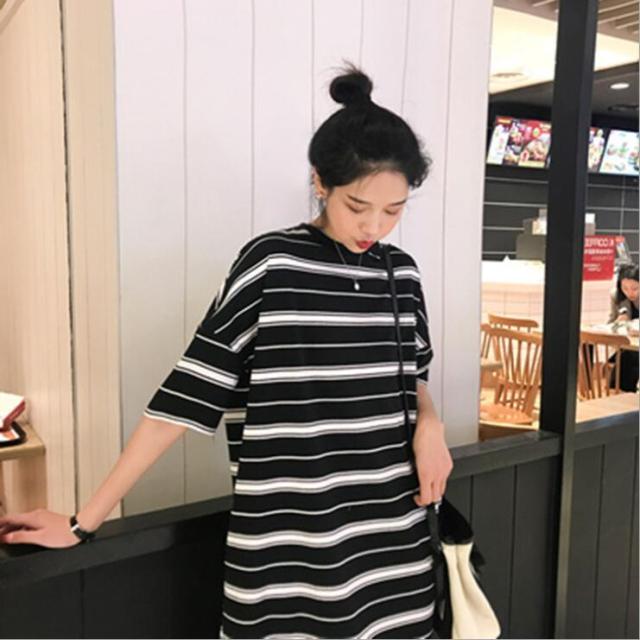 ボーダーtシャツロングワンピース 半袖 シンプル カジュアル 春夏の通販はau Pay マーケット ヴェロニカ 4980で送料無料 安カワ Veronica