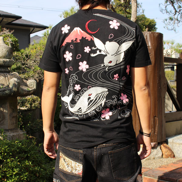 ネコポス全国送料無料 和柄tシャツ T201 2 和柄刺繍半袖tシャツ 赤眼うさぎ ちきりや和柄ファッション和柄メンズの通販はau Pay マーケット 和柄神