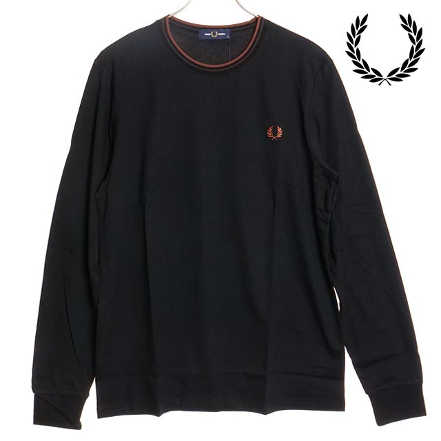 フレッドペリー FRED PERRY ツインティップドTシャツ [M9602-W68 FW24] TWIN TIPPED T-SHIRT メンズ トップス カットソー 長袖 BLACK/CAR