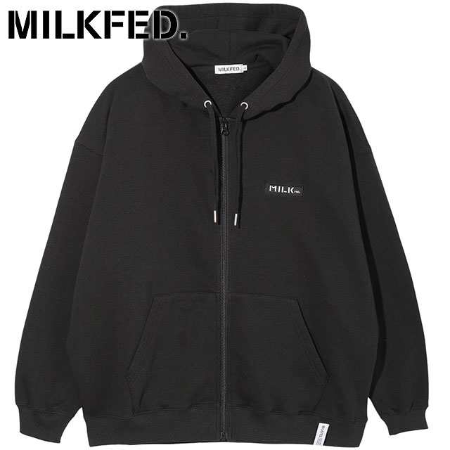 ミルクフェド MILKFED. バーロゴ ジップアップ フーディー [103243012009 FW24] BAR LOGO ZIP UP HOODIE レディース トップス スウェット