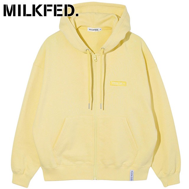 ミルクフェド MILKFED. バーロゴ ジップアップ フーディー [103243012009 FW24] BAR LOGO ZIP UP HOODIE レディース トップス スウェット