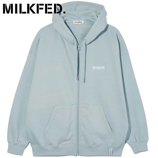 ミルクフェド MILKFED. バーロゴ ジップアップ フーディー [103243012009 FW24] BAR LOGO ZIP UP HOODIE レディース トップス スウェット