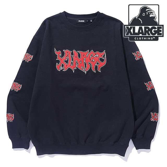 エクストララージ XLARGE メタル クルーネックスウェットシャツ [101243012006 FW24] METAL CREWNECK SWEATSHIRT メンズ トップス トレー